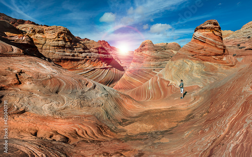 Beautiful layer of land in the Wave, Arizona. Landscape photography photo