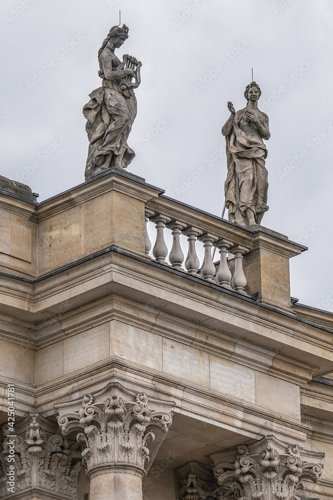 Architectural fragments of Old Library (1810) at Bebelplatz in Berlin. Germany.