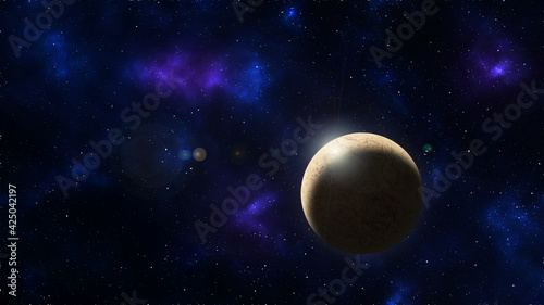 Star and galaxy, space background,milky way galaxy.yellow planet and nebula.