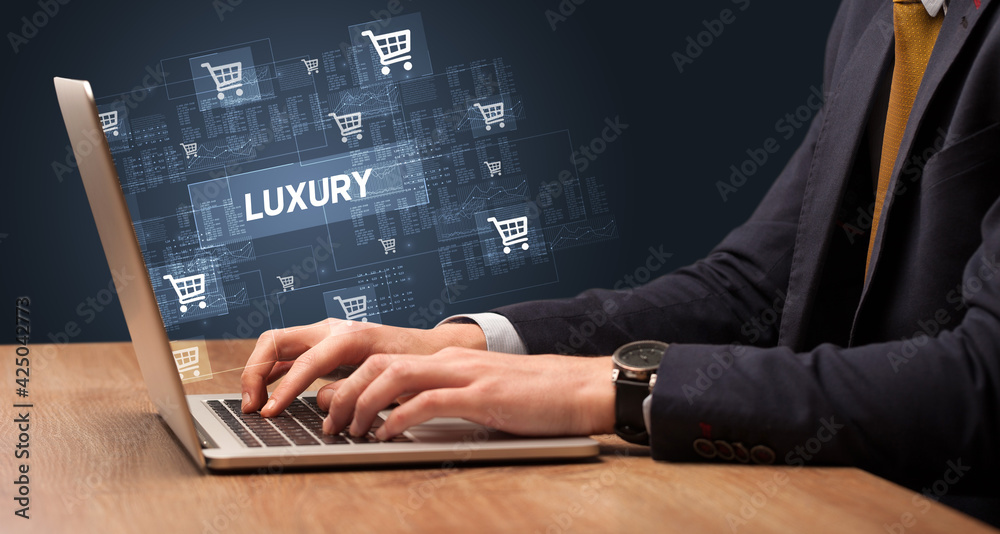 Businessman working on laptop concept Businessman working on laptop concept