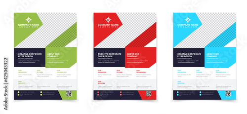 Corporate flyer design template, flyer / brochure / poster / leaflet for markenting agency.  photo