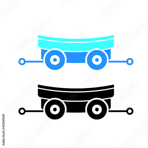 blue and black wagon vector drawing