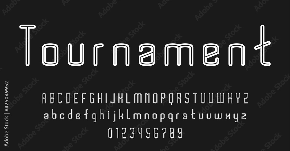 Set of alphabets font letters and numbers modern abstract design with lines vector illustration Set of alphabets font letters and numbers modern abstract design with lines vector illustration
