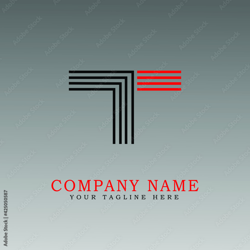 Vector design elements for company logos, abstract red and black icons. T alphabet, Modern logos, business company templates.