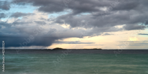 Ocean scene with stormy clouds