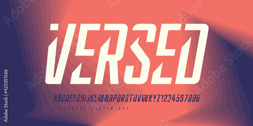 Vector stylish sans serif font, uppercase letter set, alphabet, typography