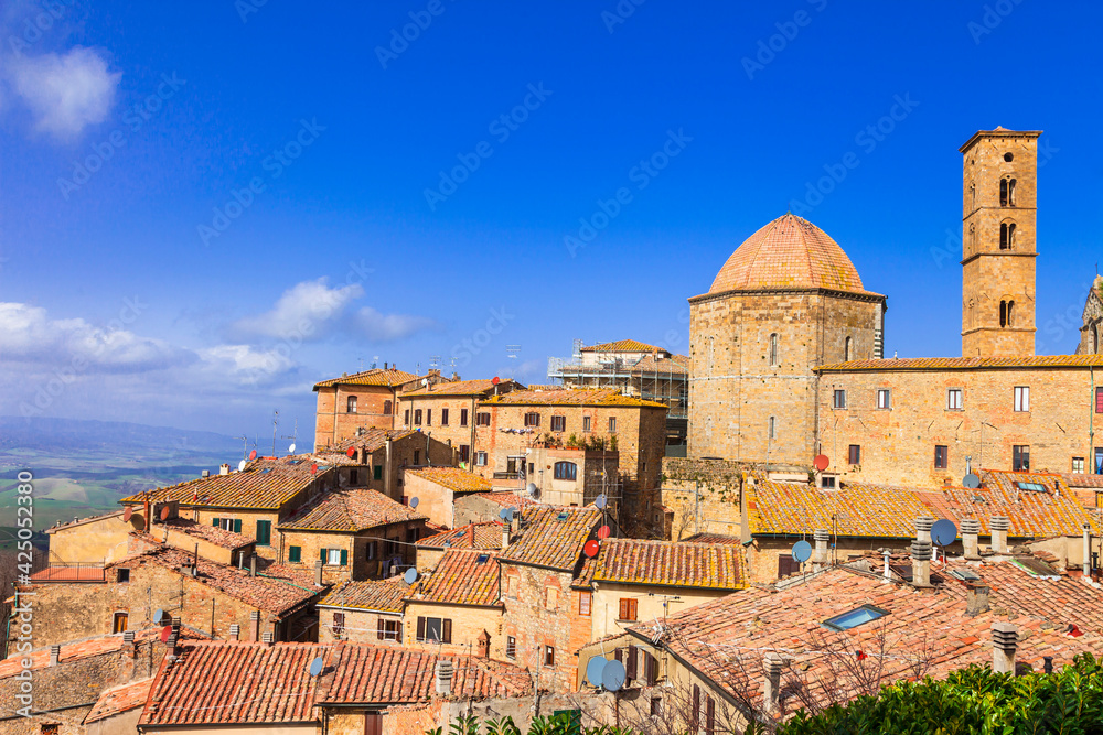 Historic medieval towns (borgo) of Tuscany, Volterra. Italy travel and landmarks