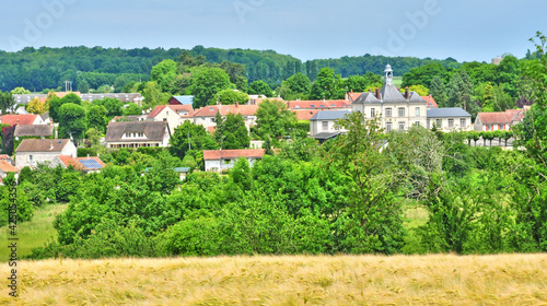 Fontenay Saint Pere, France - april 3 2017 : village view from the south photo