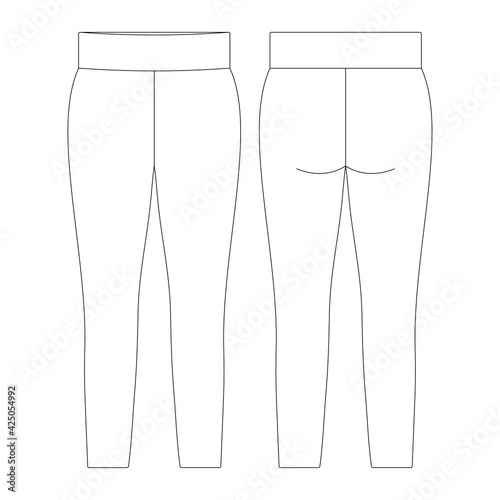 Template leggings vector illustration flat sketch design outline