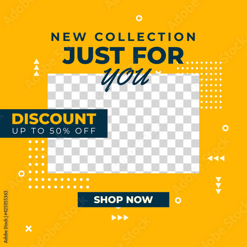 Creative Fashion sale promo social media post template design banner. good for online business promotion vector