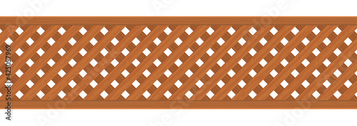 Brown diagonal crossed wooden plank fence  texture abstract background vector illustration