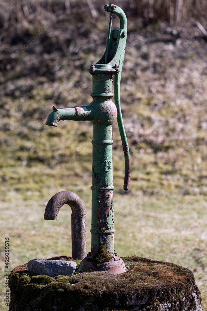 old rusty pump, nacka, sverige, sweden, stockholm old rusty pump, nacka, sverige, sweden, stockholm