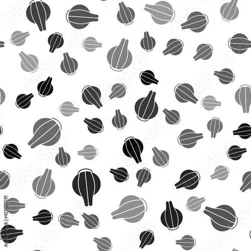 Black Onion icon isolated seamless pattern on white background. Vector