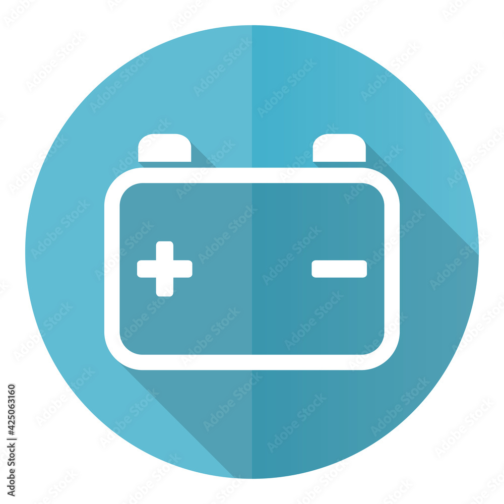 Battery, power storage blue icon, flat design vector illustration in eps 10 for webdesign and mobile applications Battery, power storage blue icon, flat design vector illustration in eps 10 for webdesign and mobile applications