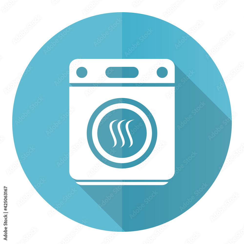 Dryer machine, laundry blue icon, flat design vector illustration in eps 10 for webdesign and mobile applications Dryer machine, laundry blue icon, flat design vector illustration in eps 10 for webdesign and mobile applications