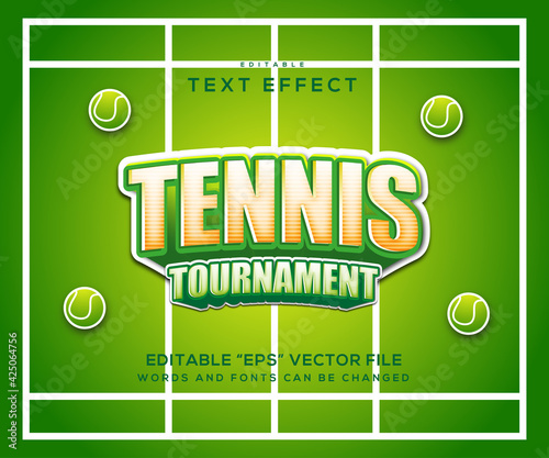tennis sport style text effect 