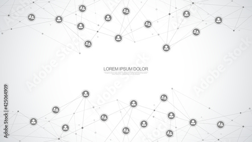 Connecting people and communication concept, social network. Vector illustration