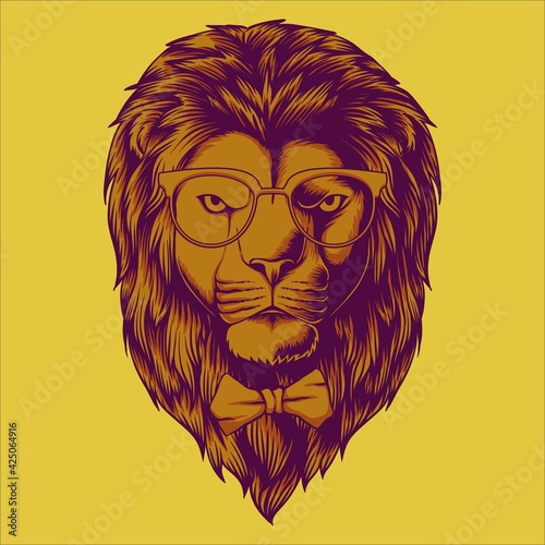Hipster Lion head vector illustration