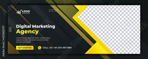 digital marketing  banner design with abstract background, digital marketing business promotion banner design