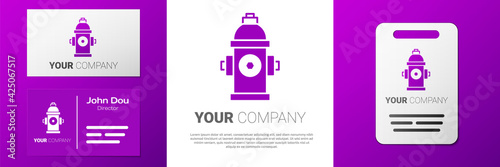 Logotype Fire hydrant icon isolated on white background. Logo design template element. Vector