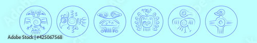 set of incas bird cartoon icon design template with various models. vector illustration isolated on blue background