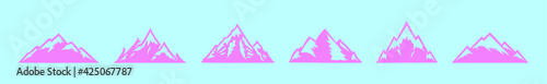set of matterhorn cartoon icon design template with various models. vector illustration isolated on blue background
