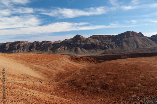 Teide National Park, red soil, wide landcapes on Tenerife photo