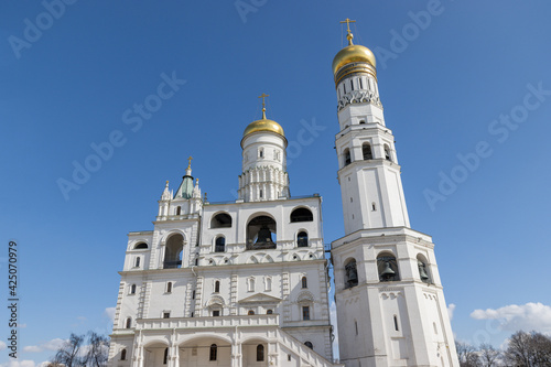 Bell tower Ivan the Great (Velikiy) in Moscow Kremlin with blue sky