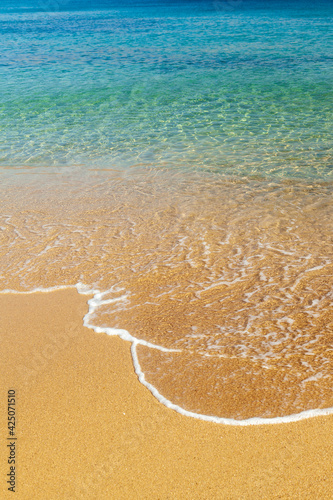 Perfect exotic beach at Mykonos island (Agios Sostis beach), in Cyclades islands, Greece, Europe