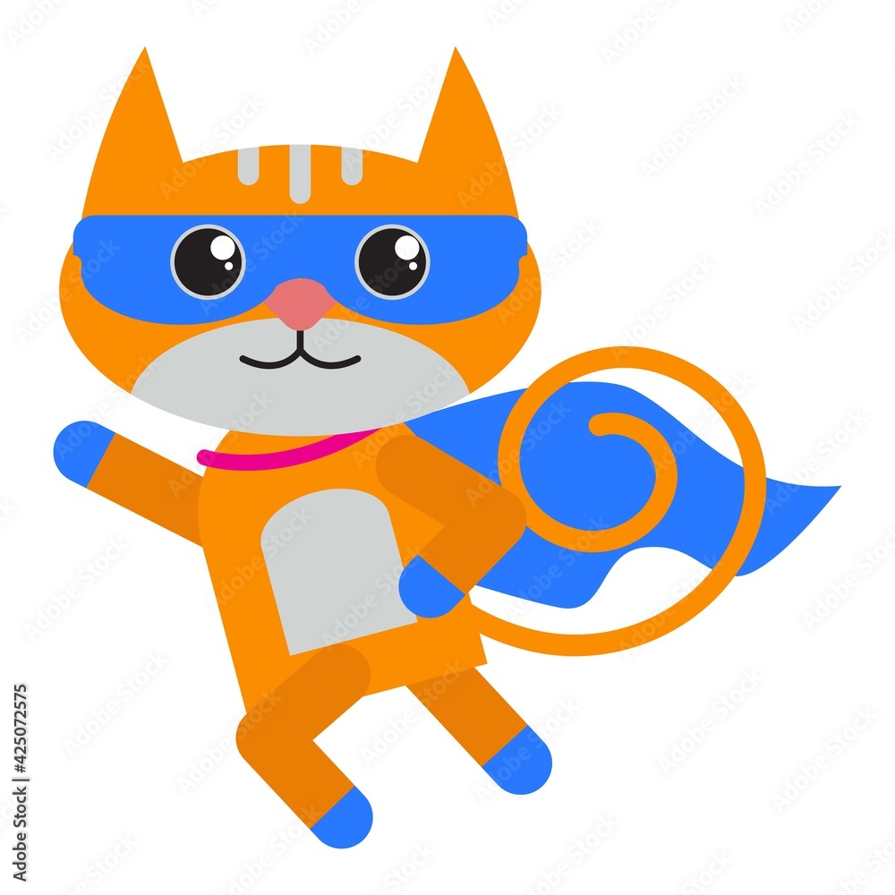 cute cat logo cartoon illustration vector graphic