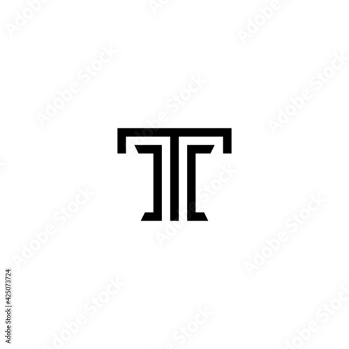 Column and Letter T logo or icon design