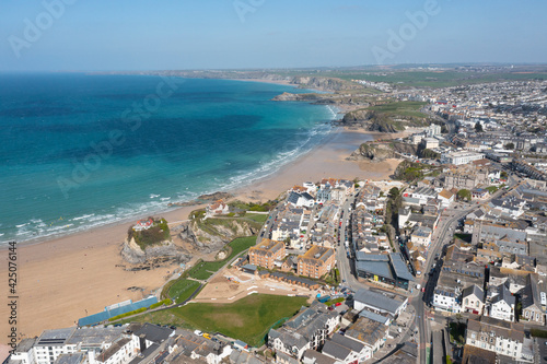 Aerial photograph of Newquay  Cornwall  England.