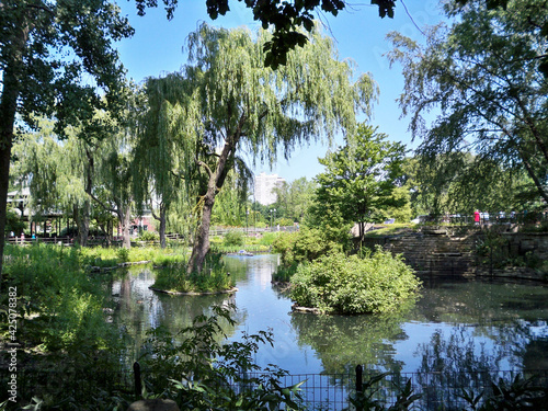 Sunny day at Lincoln Park Zoo. In a big city with plenty of skyscrapers, this little zoo is the place in Chicago for all things wildlife. photo