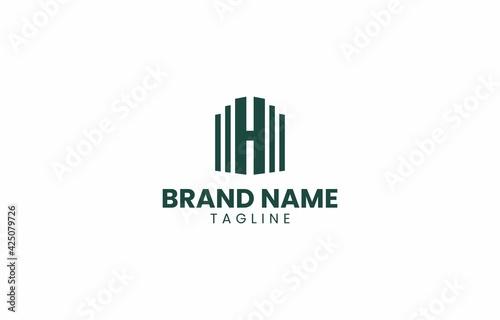 Letter H Building Real Estate Logo Design Vector Template