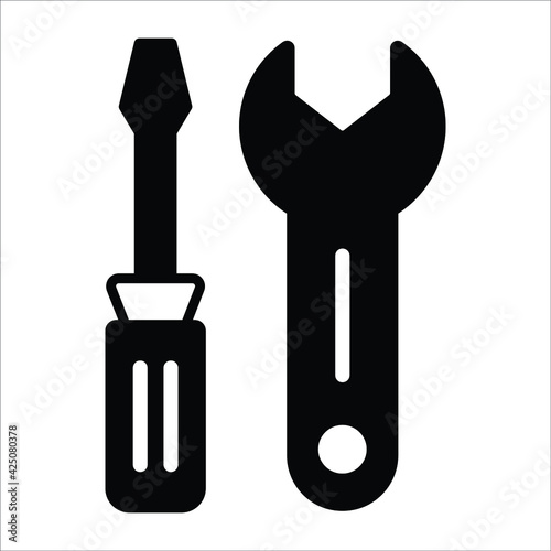 repairing tools black filled icon modern illustration