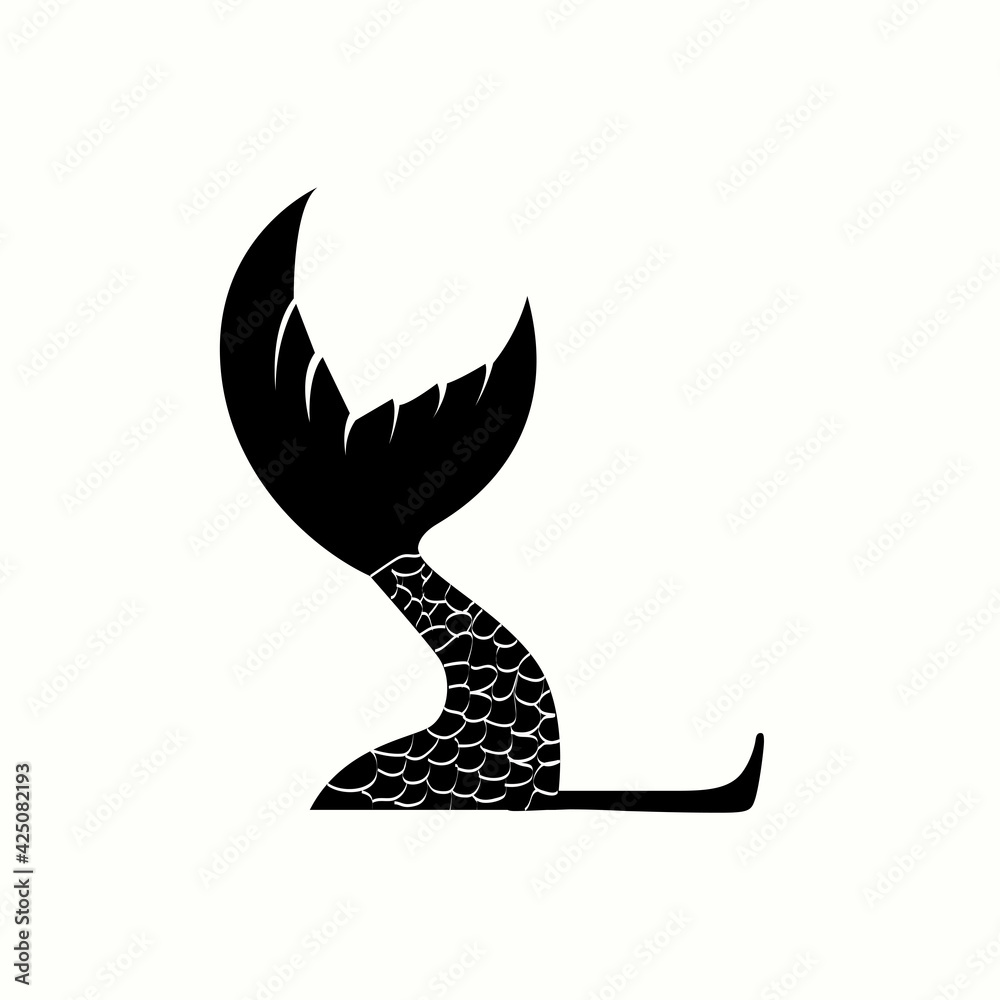 logo letter l with icon fish tail vector design Stock Vector