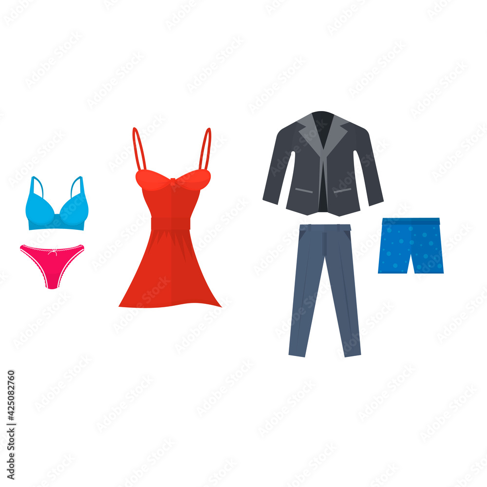 Scattered things. Underwear, vector illustration Scattered things. Underwear, vector illustration