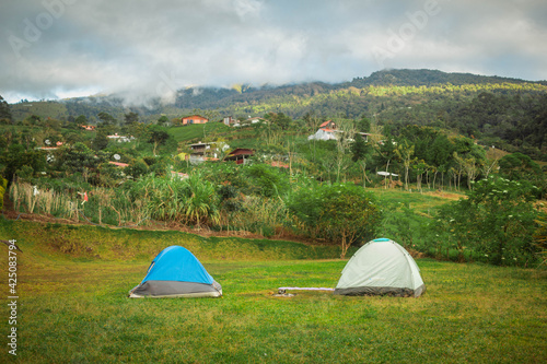 camping in the mountains