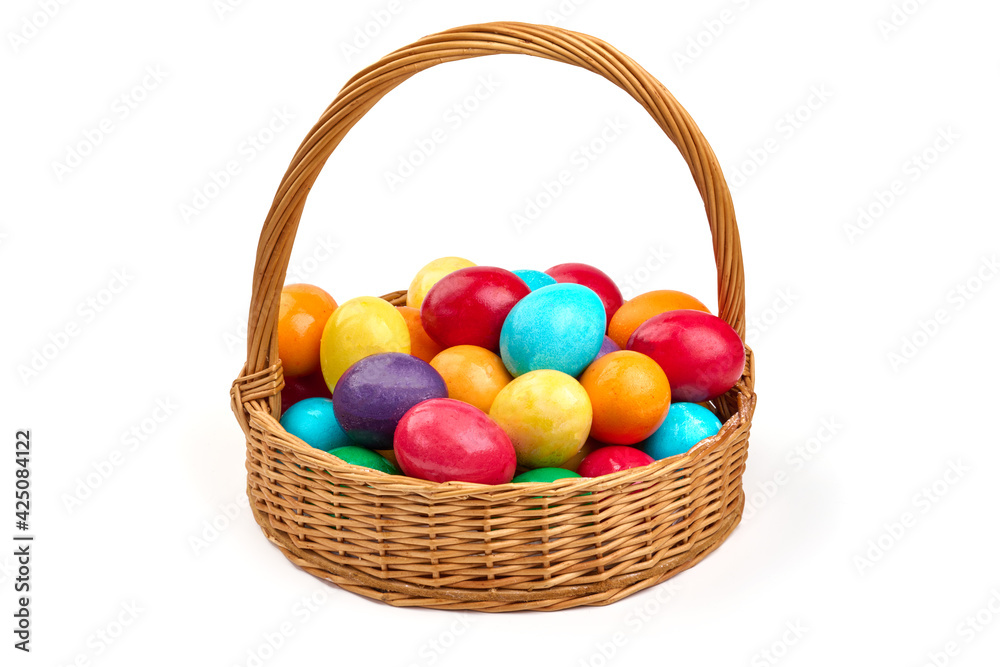 Colorful easter eggs, isolated on white background