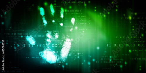 

Fingerprint Scanning Technology Concept 2d Illustration