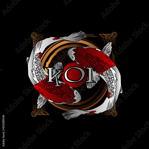 koi is mean golden fish design logo for sukajan which in Japanese means a traditional cloth or t-shirt with digital hand drawn Embroidery Men T-shirts Casual Short Sleeve Hip Hop T Shirt Streetwear