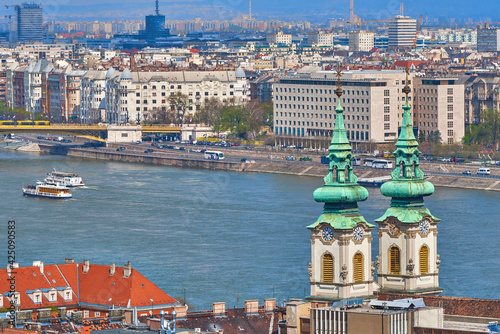 Fisherman Bastion, St Mathias cathedral and views of Budapest, Hungary