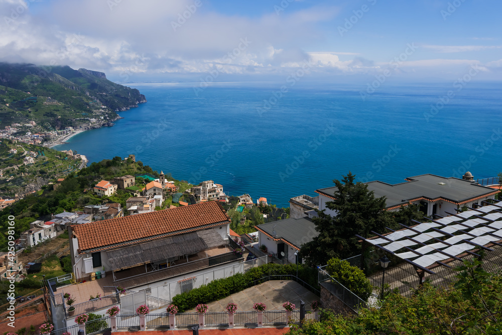 Panoramic view of Amalfi coast, Italy