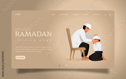 Landing Page - a culture of a child who respects, loves and cares for his parents by kissing his parents' hands