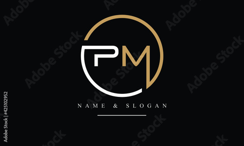 PM, MP, P, M abstract letters logo monogram photo