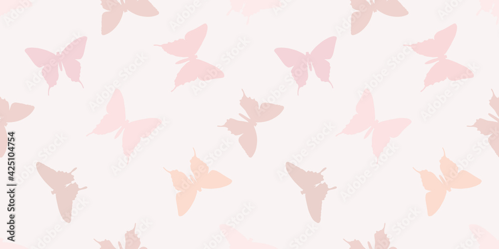 Butterfly silhouette seamless vector pattern background Butterfly silhouette seamless vector pattern background