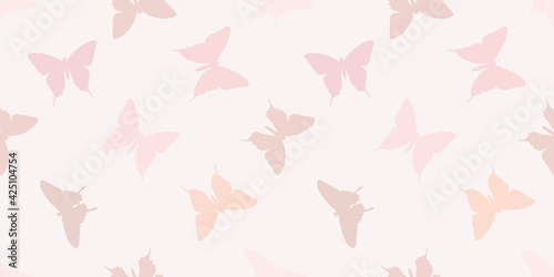 Butterfly silhouette seamless vector pattern background