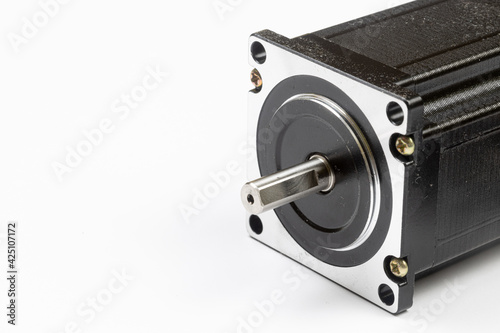 Stepper Motor for CNC machining with copy space photo