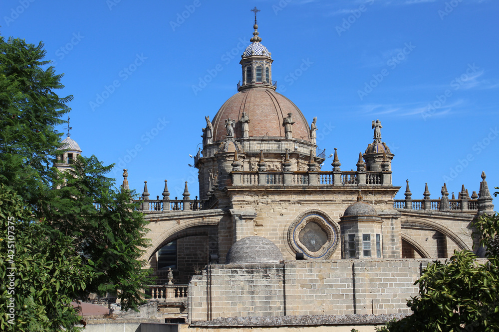 Dome or tower of the Cathedral of Jerez de la Frontera (Cadiz, Spain)