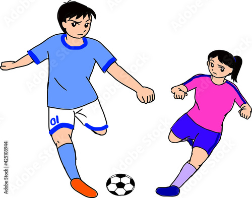 男女サッカー選手